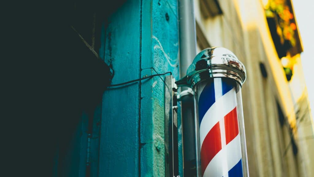 barber pole on a wall