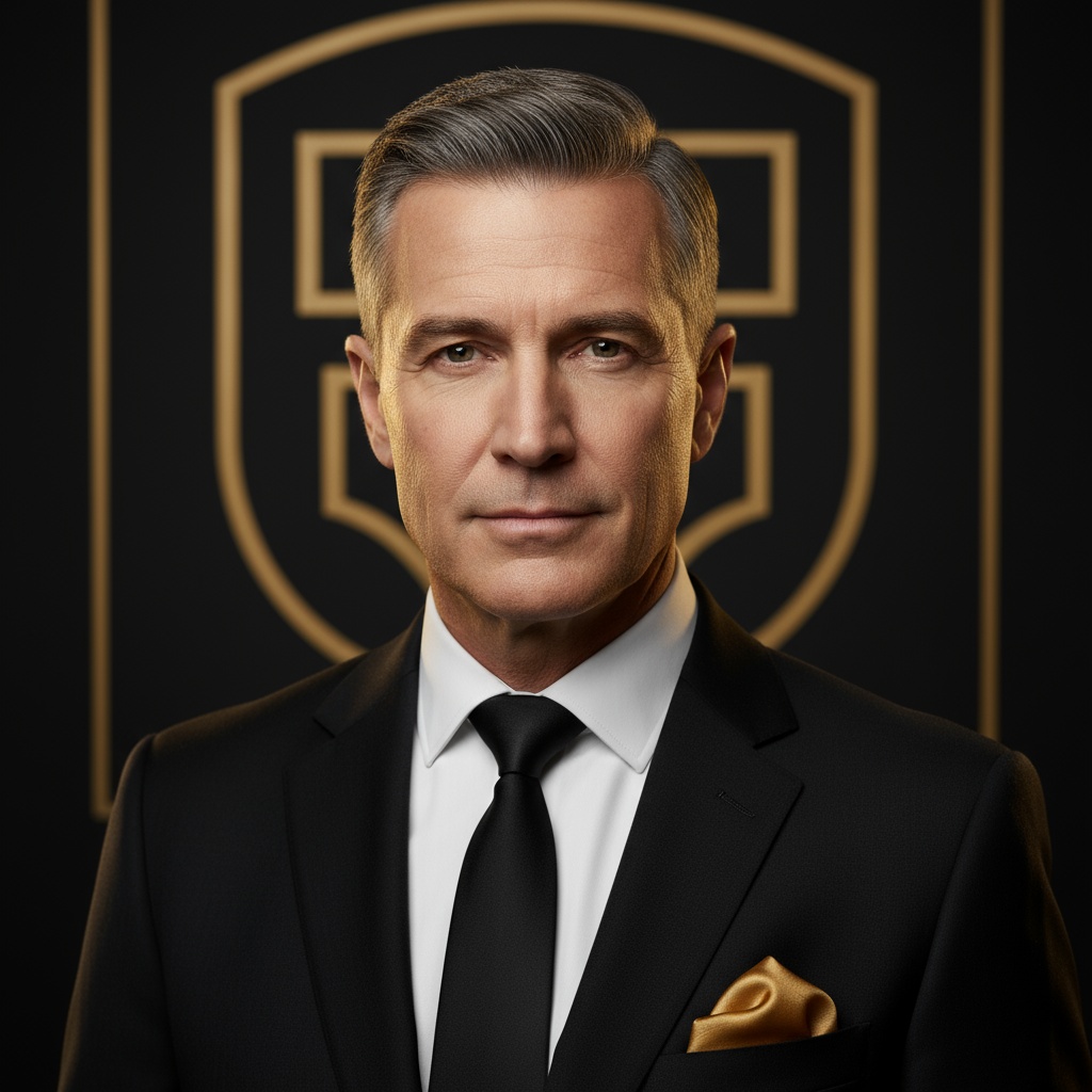 Professional man with Ivy League haircut - classic business style Venice barbershop
