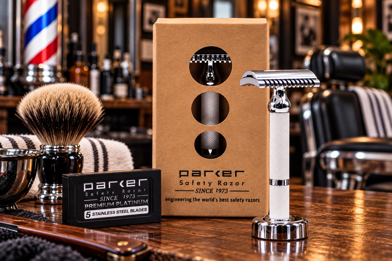 Parker 70C White Double Edge Safety Razor