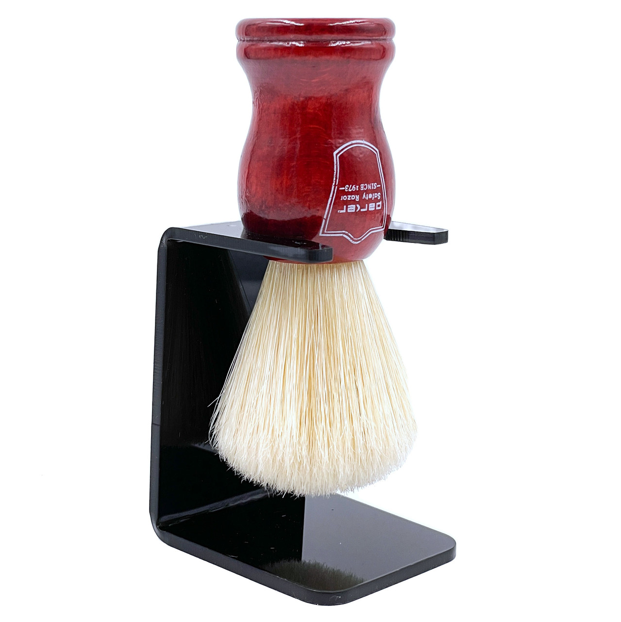 Parker Red Wood Handle Shaving Brush with Stand