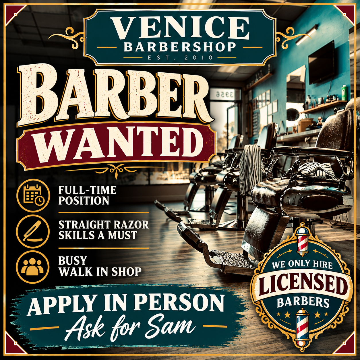 TBA, barber